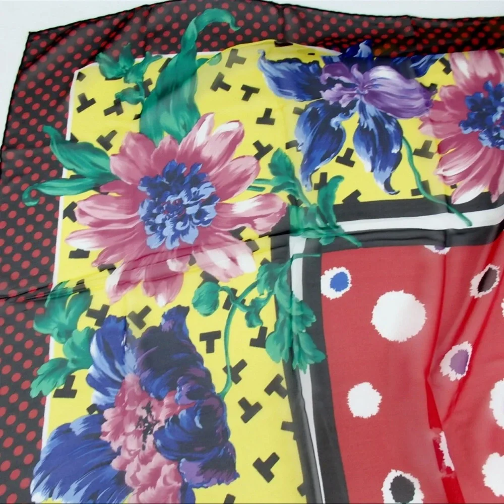 Tiffany & Co. Floral Scarf - Yellow, Red, Blue - Picture 5 of 10